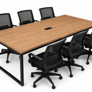 Mesa de Reunião C Caixa de Tomadas Estilo Industrial 120 x 270cm