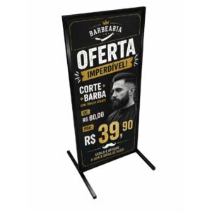Cavalete Para Divulgação e Propaganda Estilo Industrial 50 x 100cm